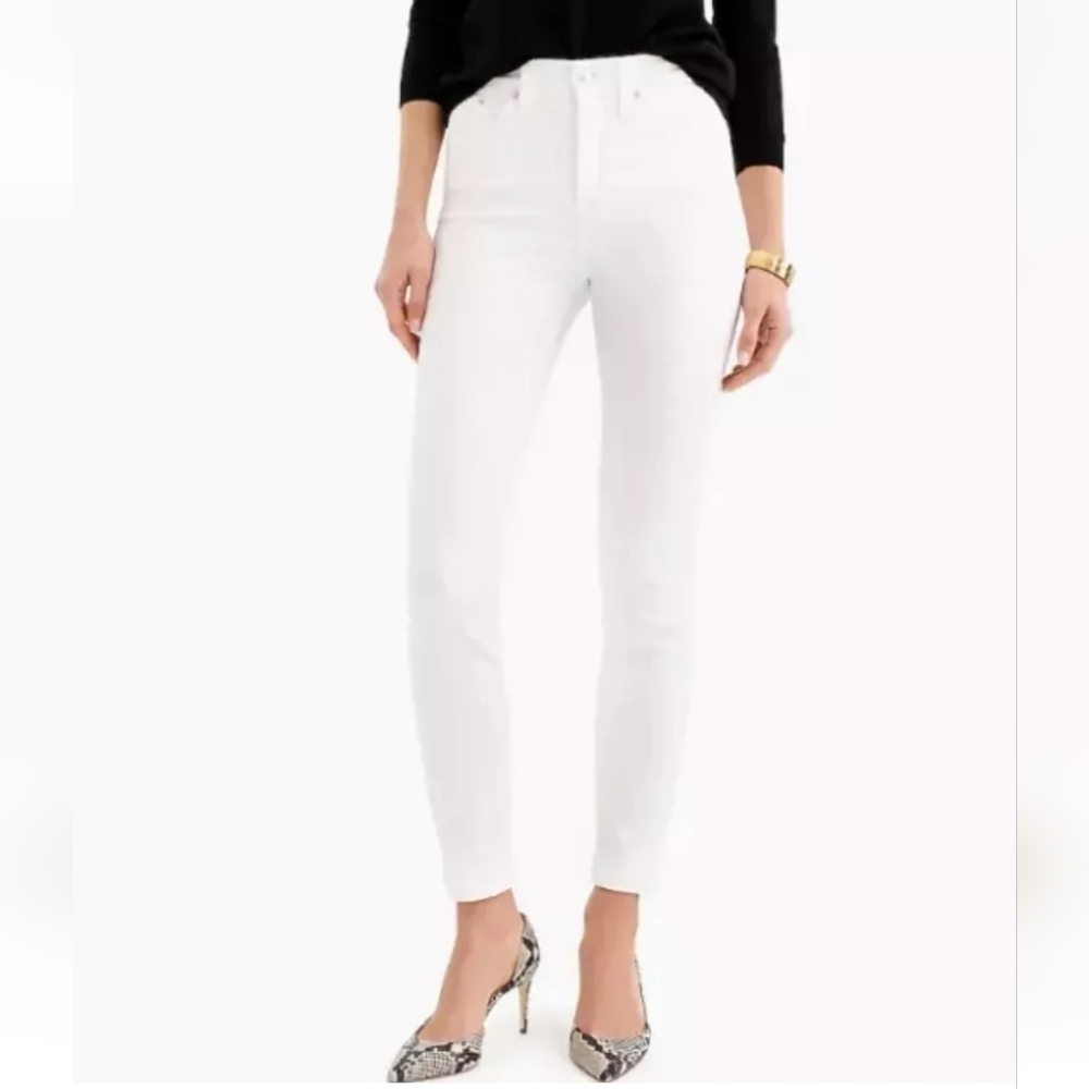 NWT J.Crew High Rise Toothpick White Jeans Plus Size 37